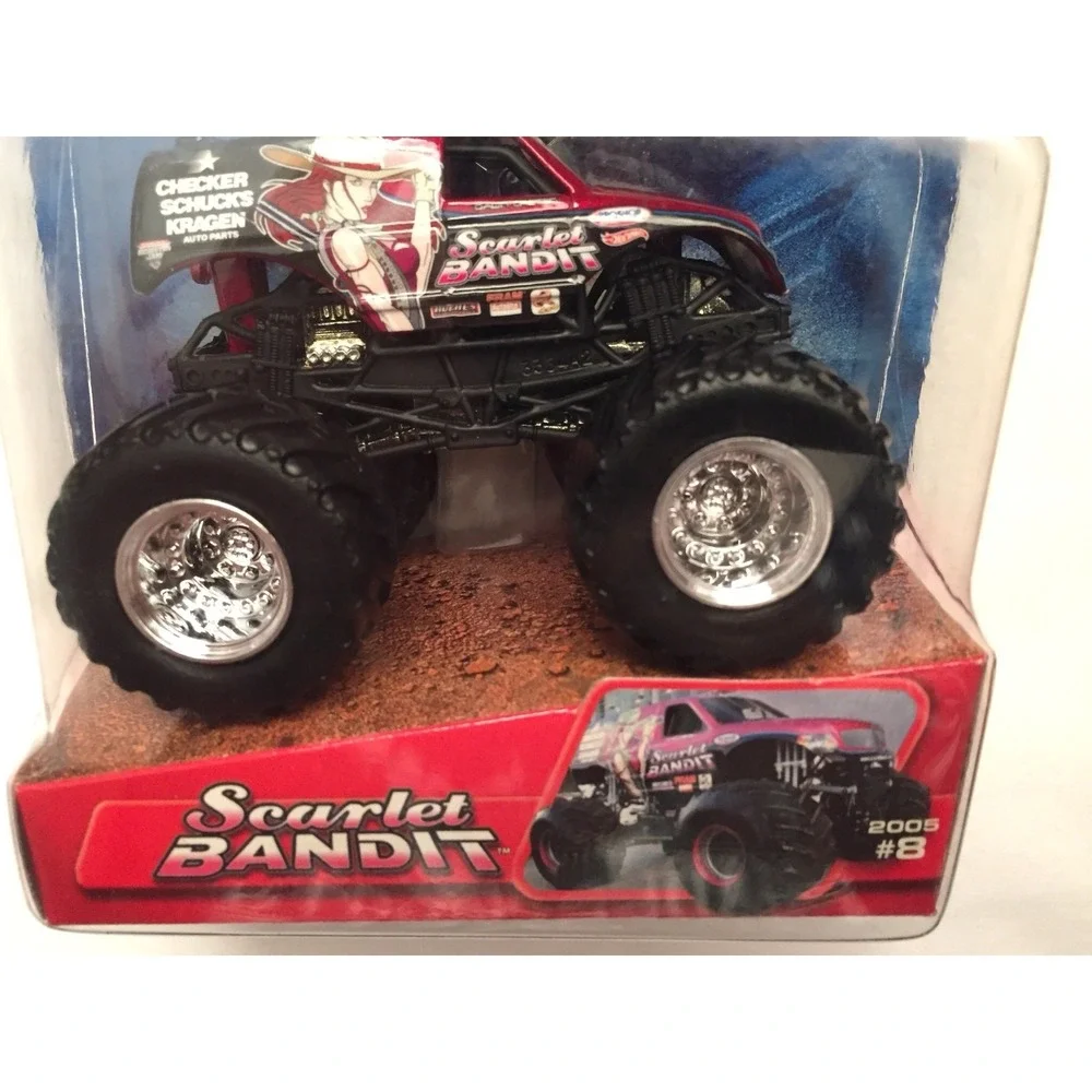 Hot Wheels Monster Jam Truck SCARLET BANDIT #8 Red/Black Diecast 1/64 Scale 2005